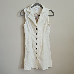 RIHOAS Cream Sleeveless Mini Dress